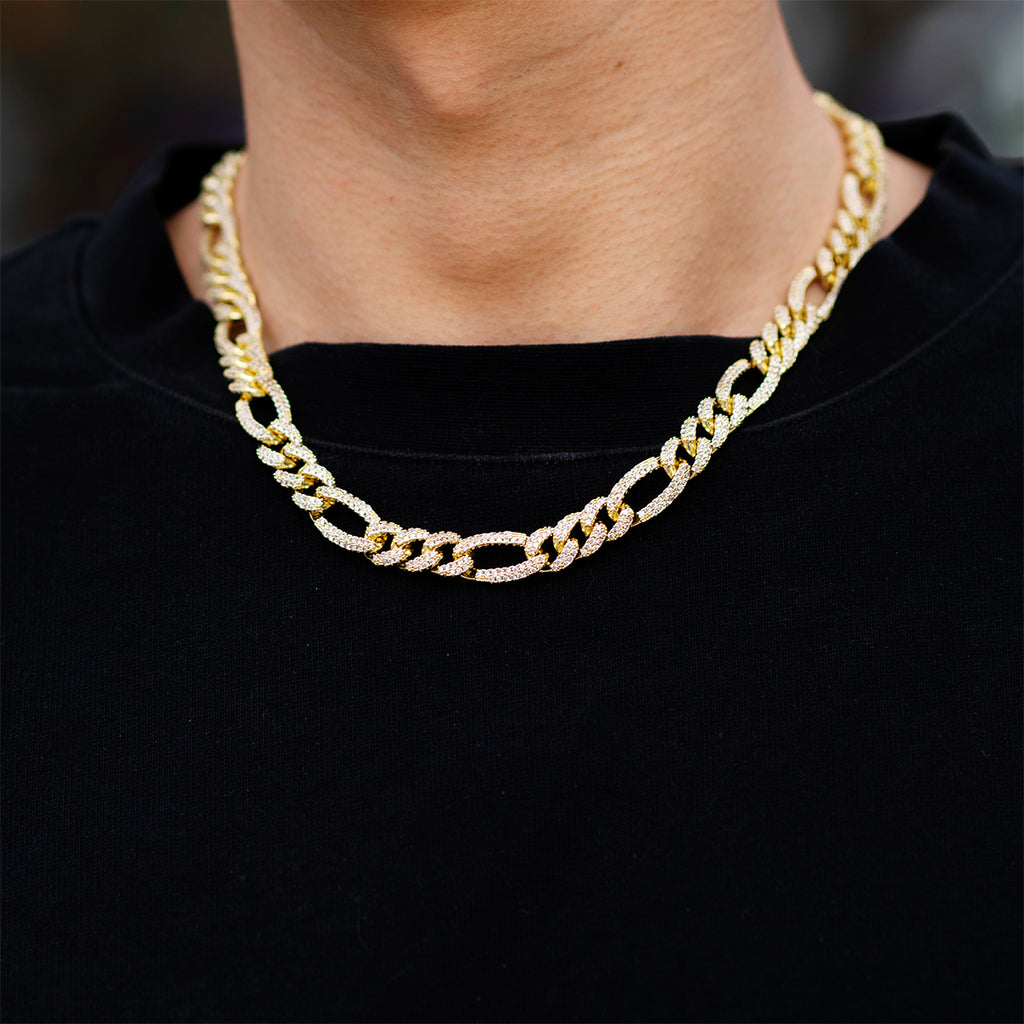 10mm Iced Out Figaro Chain