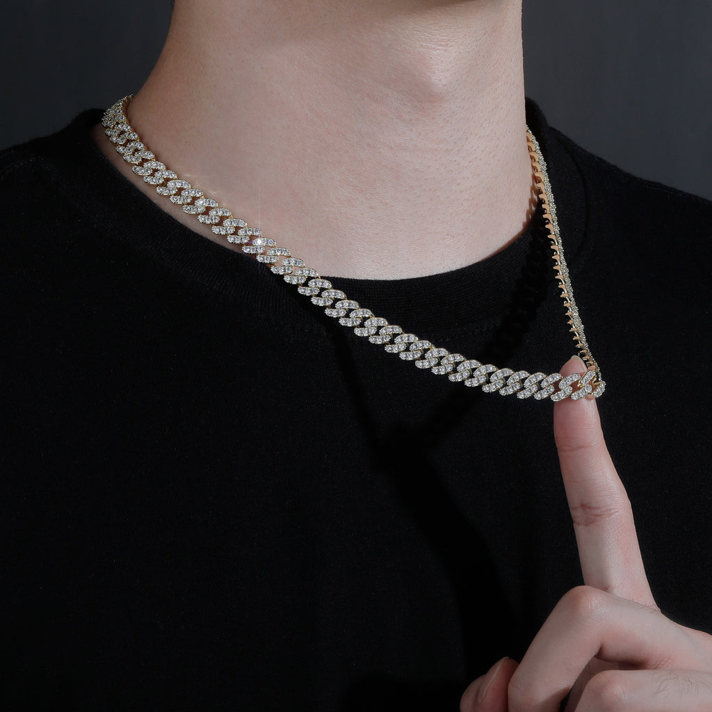 Baguette Iced out Miami Cuban link chain is one of the most beautiful and popular chain types.