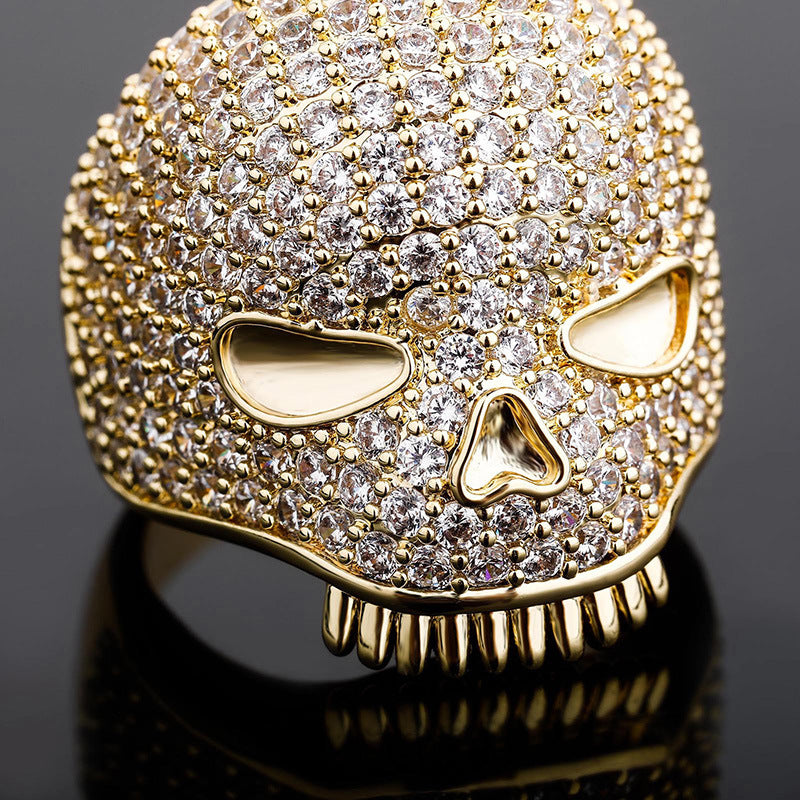 Hip Hop Jewelry Iced Out Skull Rings For Men 