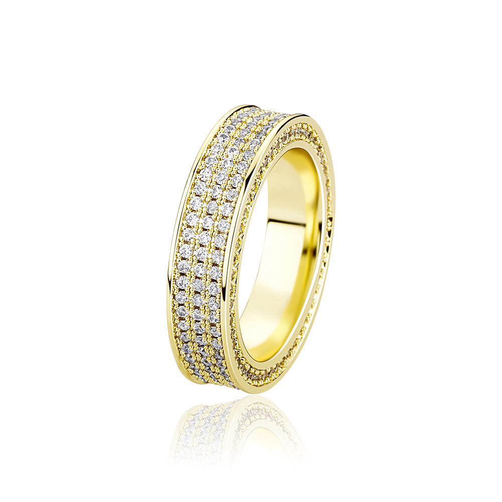3-Row Mirco Pave Diamond Ring