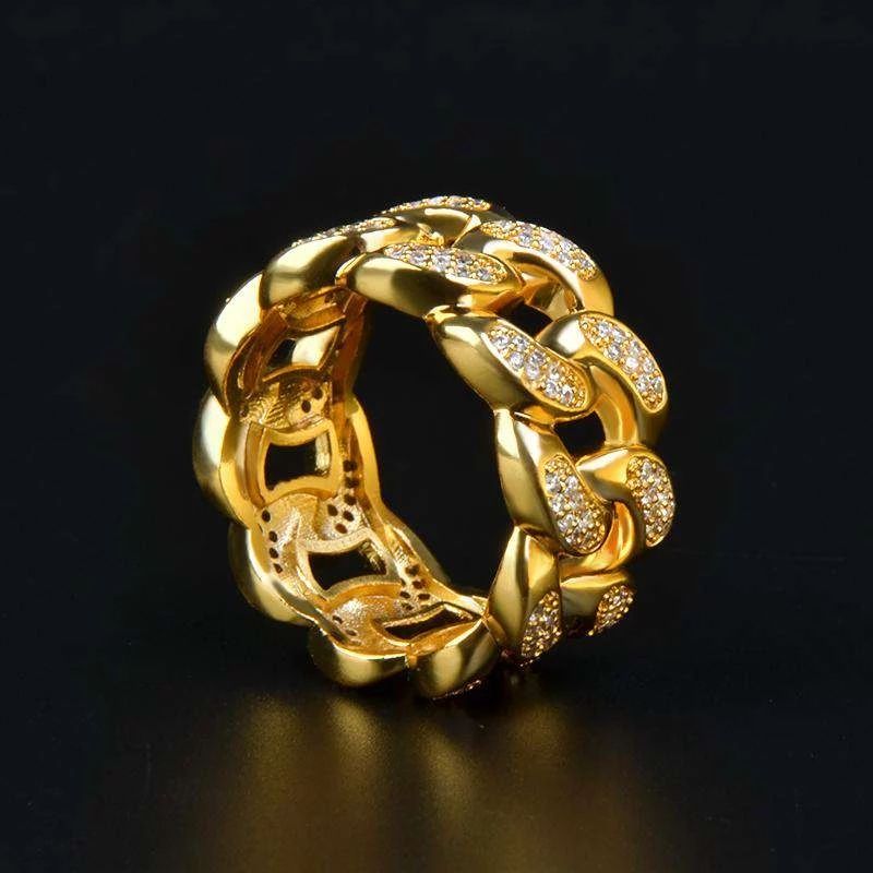 Diamond Cuban Link Chain Ring