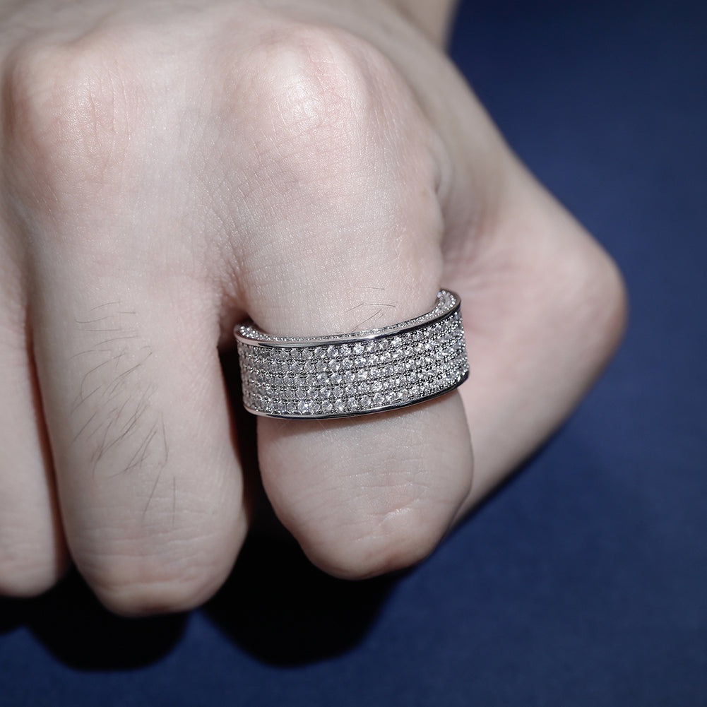 5-Row Micro Pave Diamond Ring