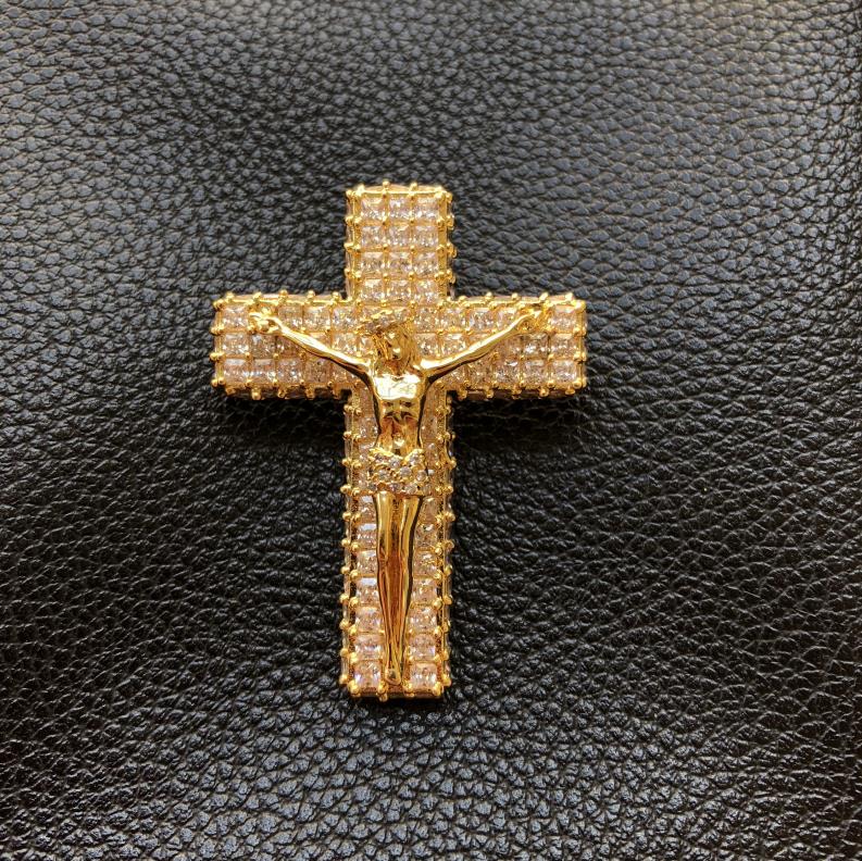 gold jesus cross pendant
