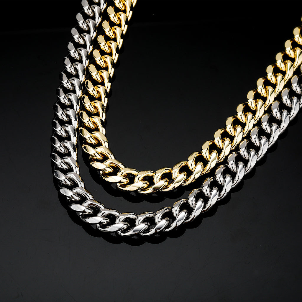 12mm Miami Cuban Link Chain High Polished - Gold