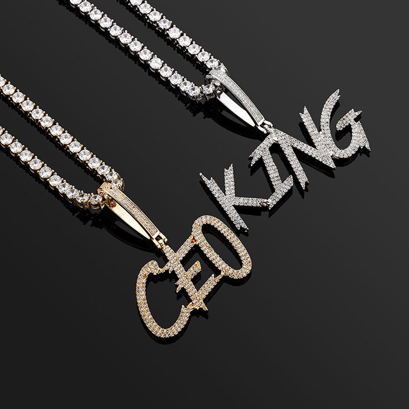 New Iced Out Letters Pendant