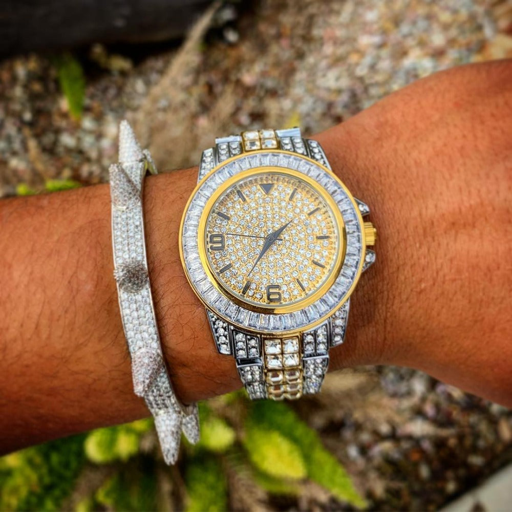 40mm Iced Baguette Micro Pave Watch